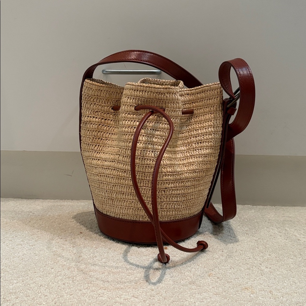 Sezane Mini Farrow Raphia Bag Natural - Size TU